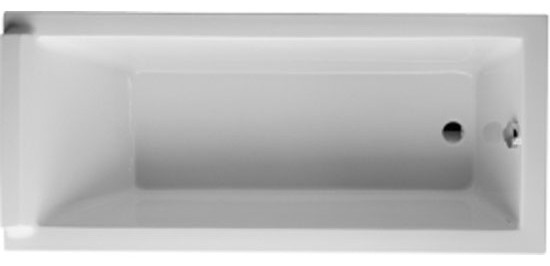 Duravit 700166000000090 Starck Sanitary Acrylic Rectangular Bath Tub in White Fi