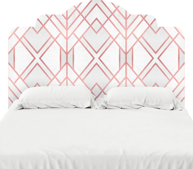 rose gold geo headboard decal - craftsman - wall decals -