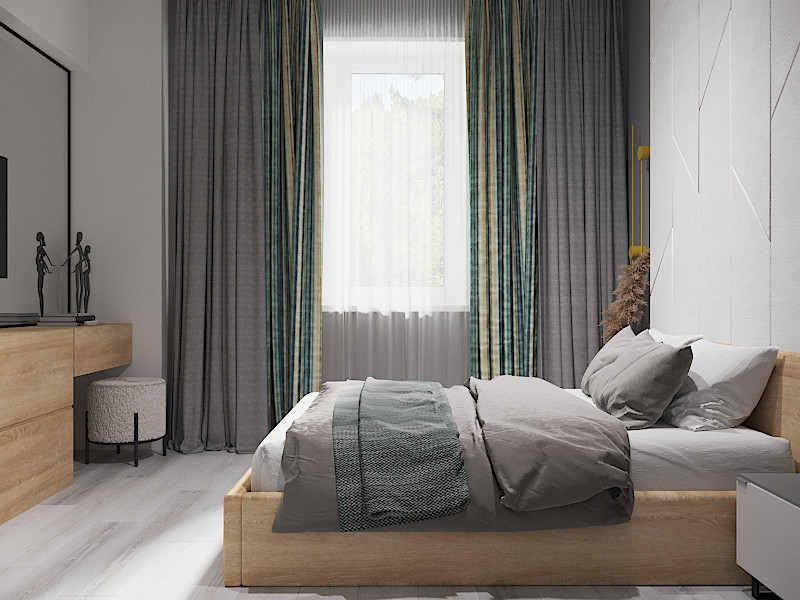 Трекомнатная квартира в серых тонах