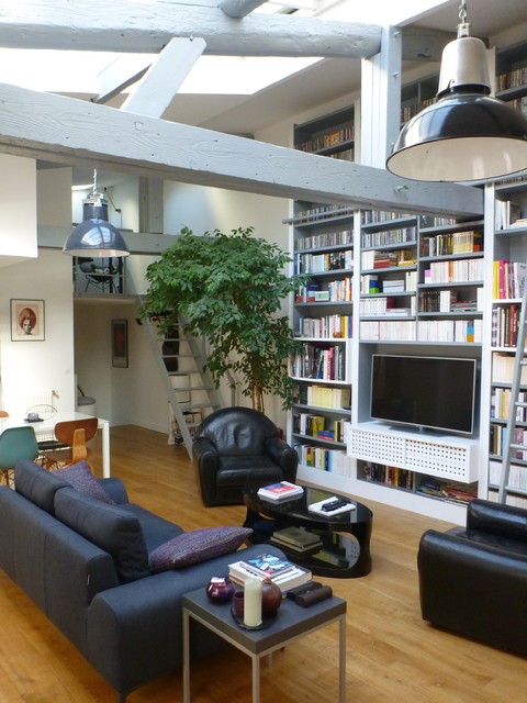 Loft Parisien industrial-wohnbereich