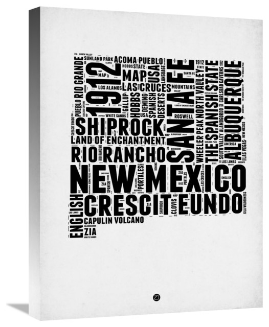 "New Mexico Word Cloud 2" Fine Art Print, 18" x 24" Modern Prints