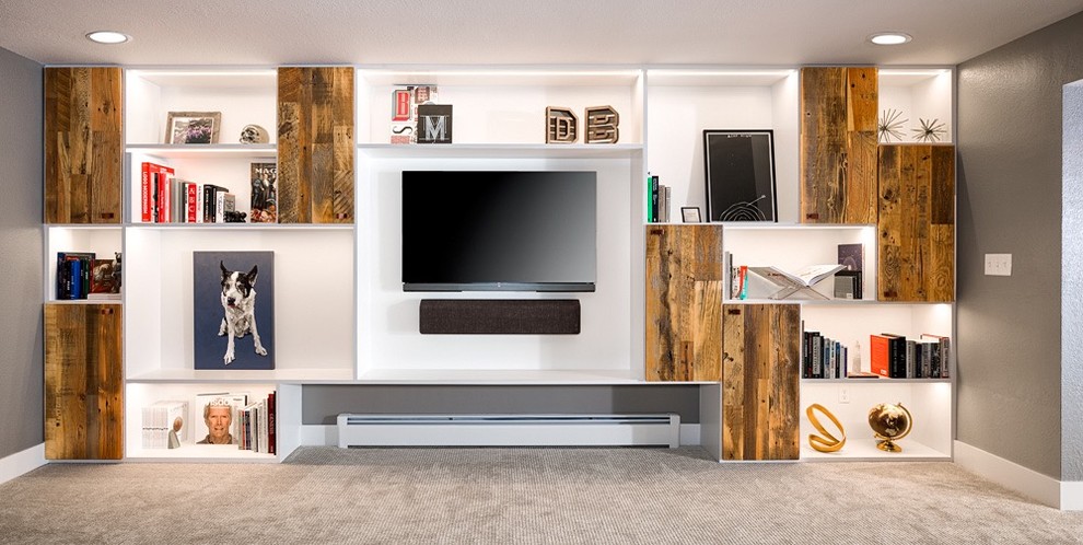 Inspiration for a rustic home design remodel in Denver