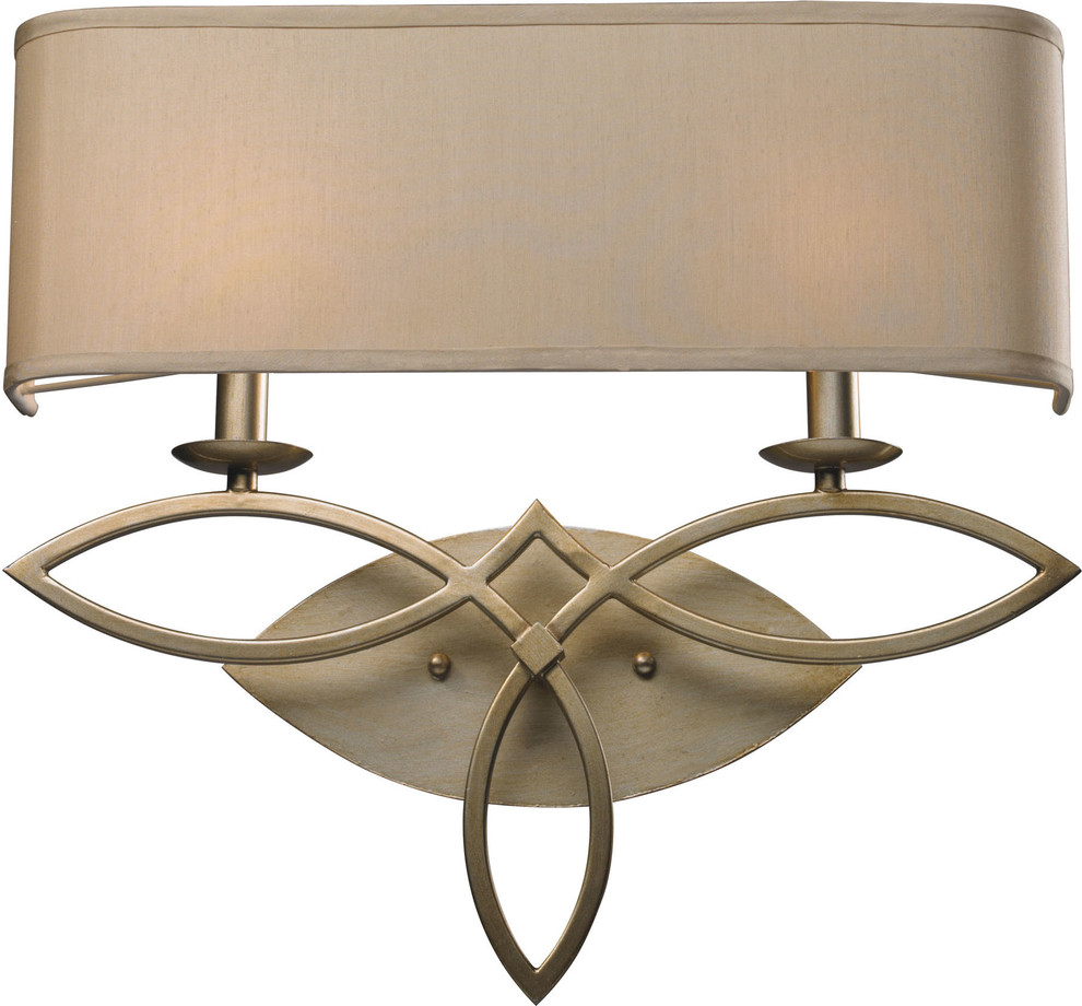 Elk Lighting 2- Light Wall Sconce In Aged Silver