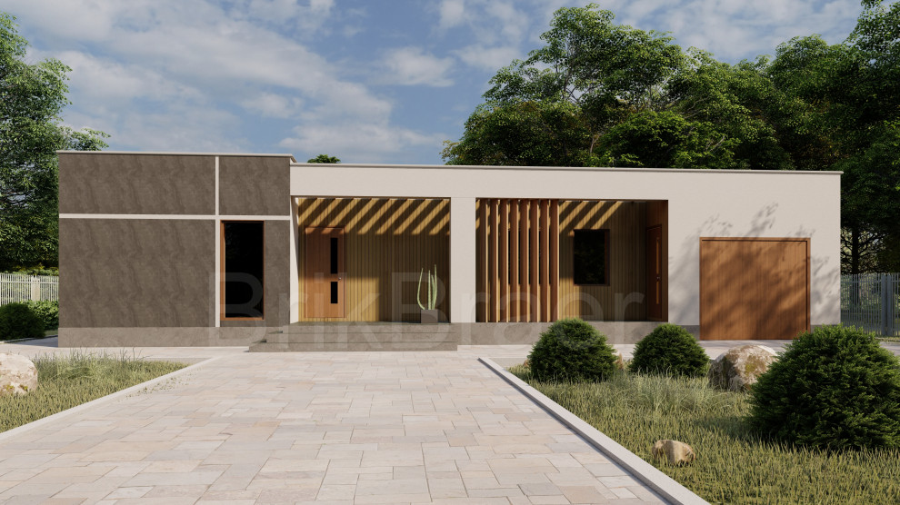 Проект дома №147 с плоской кровлей площадью 220 м2