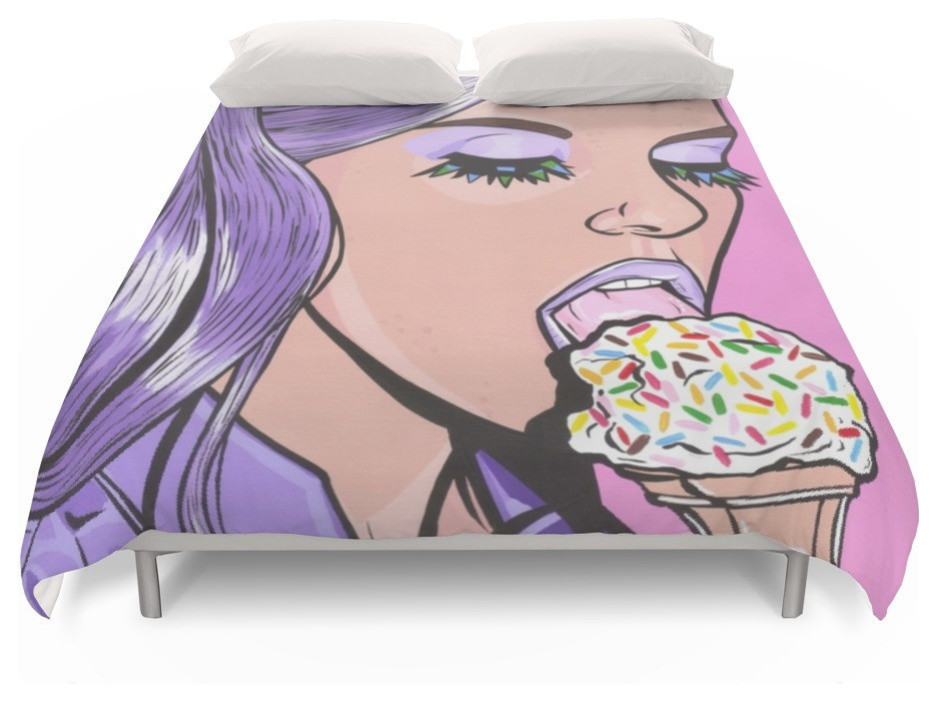 Purple Ice Cream Duvet Cover Contemporary Duvet Covers And