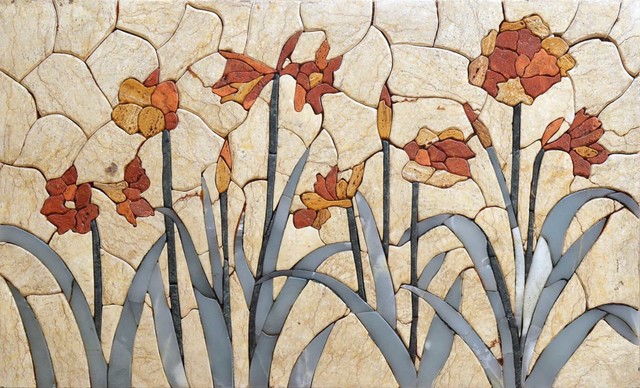 Mozaico Mosaic Tile Art Autumn Garden Reviews Houzz Flower Mosaic Mural Tile Art Contemporary Murals