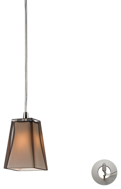 Cubico 1-Light Pendant in Satin Nickel with an Adapter Kit