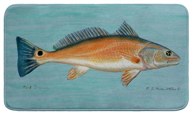 Red Drum Teal Bath Mat 18x30 Beach Style Bath Mats By