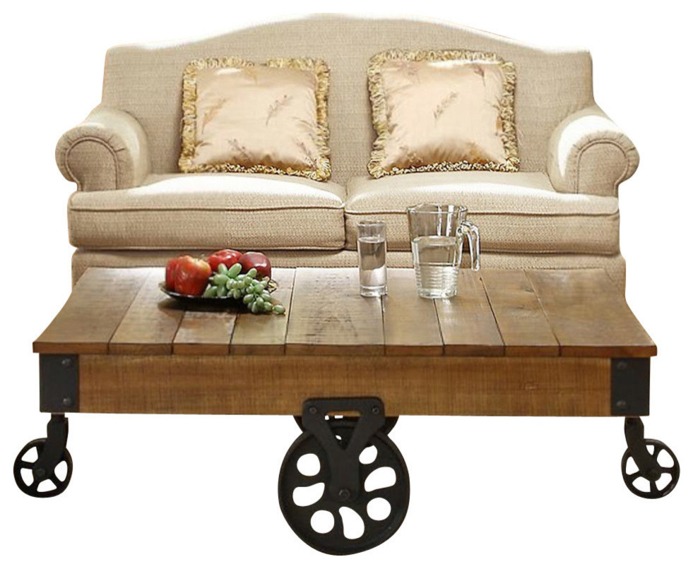 Hudson Collection, Cocktail Table With Functional Wheels