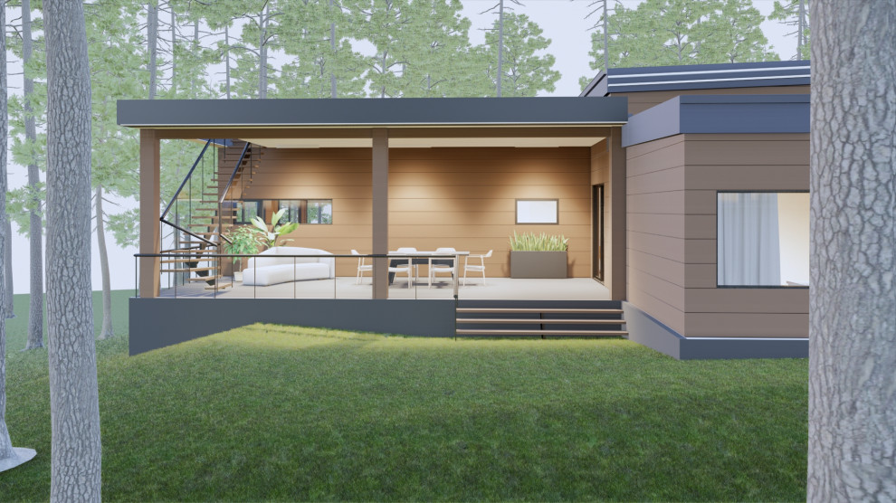 Одноэтажный дом из клееного бруса