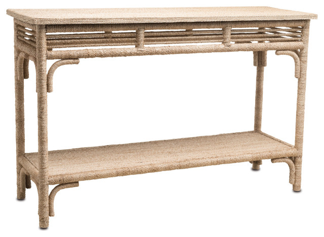 Olisa Console Table Beach Style, Lamar Console Table Drifted Oak