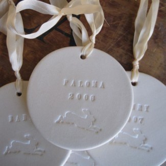 Custom Baby Ornament with Rabbit by Paloma's Nest