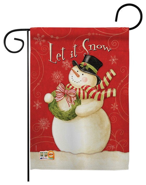Scarf Snowman Let It Snow Winter Decorative Vertical Double Sided Garden Flag Modern Flags And Flagpoles By Breeze Decor - Let It Snow Snowman Garden Flag Scarf Snowman Let It Snow Winter Decorative Vertical Double Sided Garden Flag Modern Flags And Flagpoles By Breeze Decor - Let It Snow Snowman Garden Flag