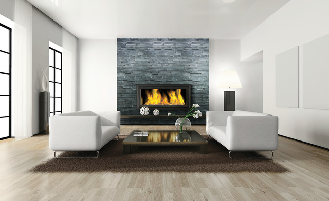 Charcoal Slate Stone Veneer Modern Living Room Toronto By