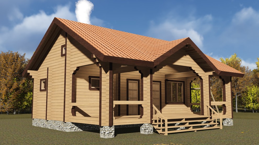 Дом-баня 56м2 из бруса 150х150 — проект 276