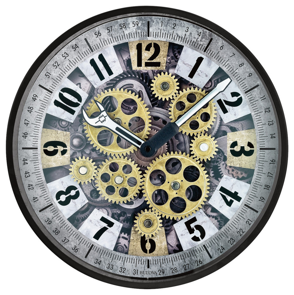 Mechanic Motion Wall Clock Industrial Wall Clocks by J. Thomas