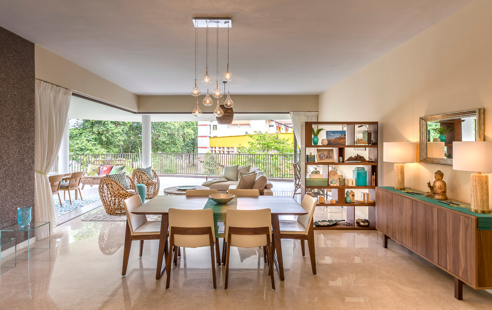 Island style dining room photo in Singapore