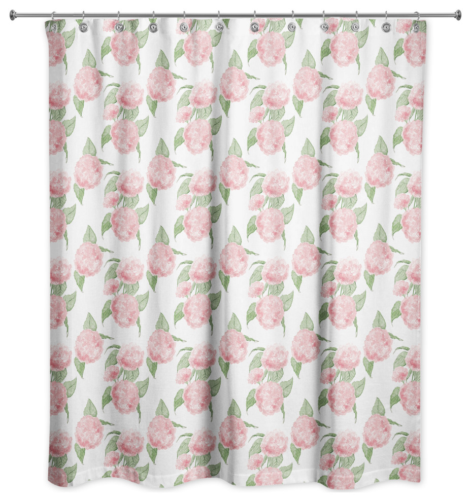 Pink Hydrangea Pattern 71"x74" Shower Curtain