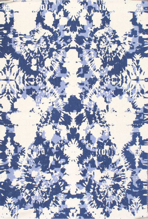 Tie-Dye Rug, Blue and White, 5