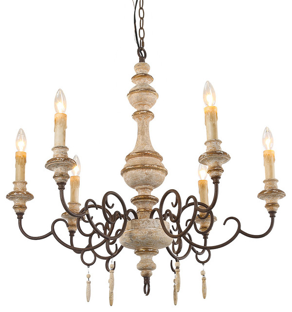 Lnc 6 Light Pendant Lighting French Country Chandeliers Wood Lnc 6 Light Pendant Lighting French