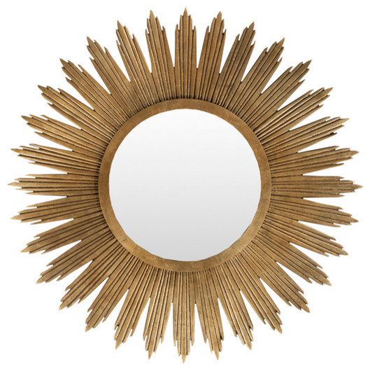 Gold Round Burst Mirror