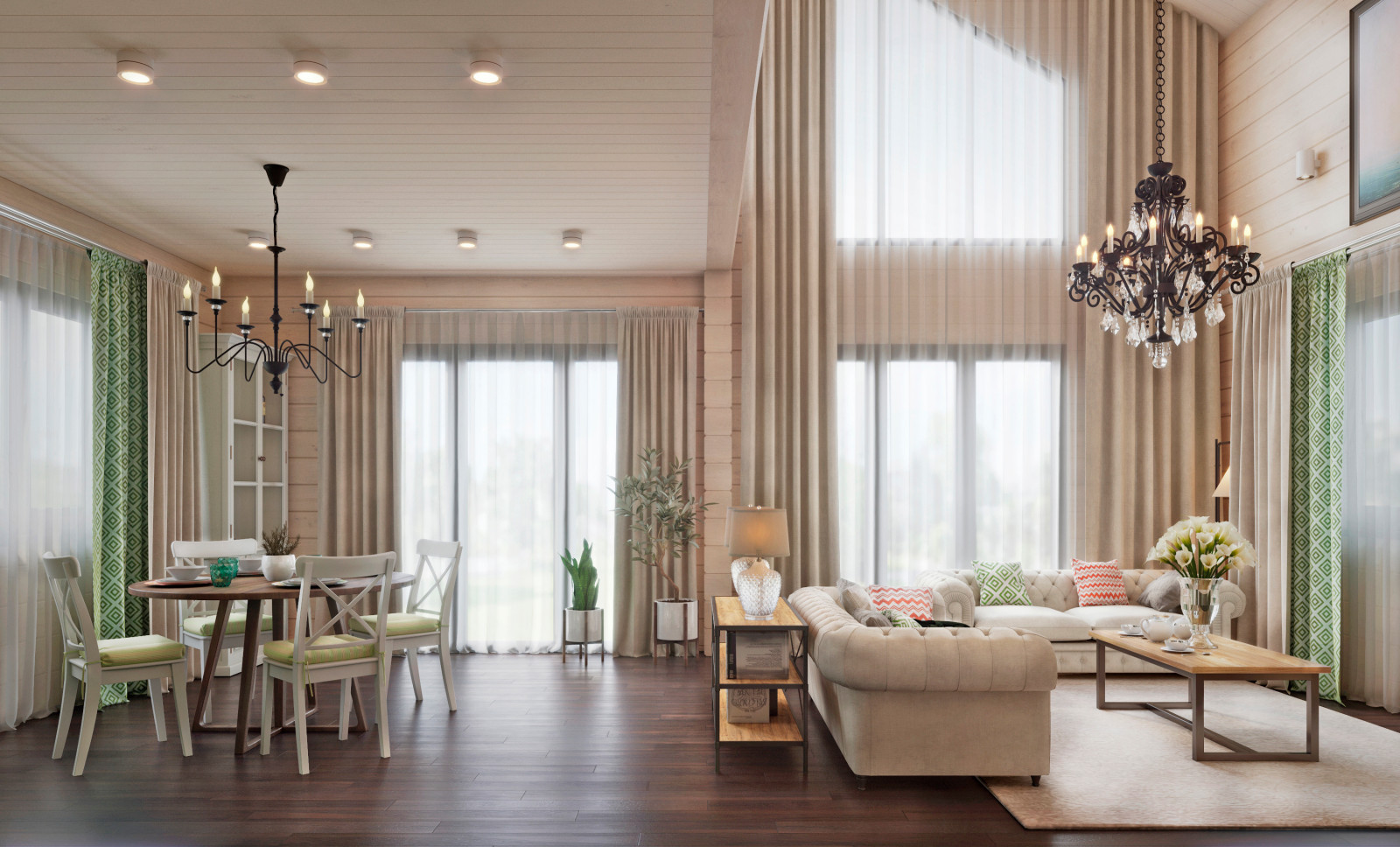 Кухня-гостиная со вторым светом