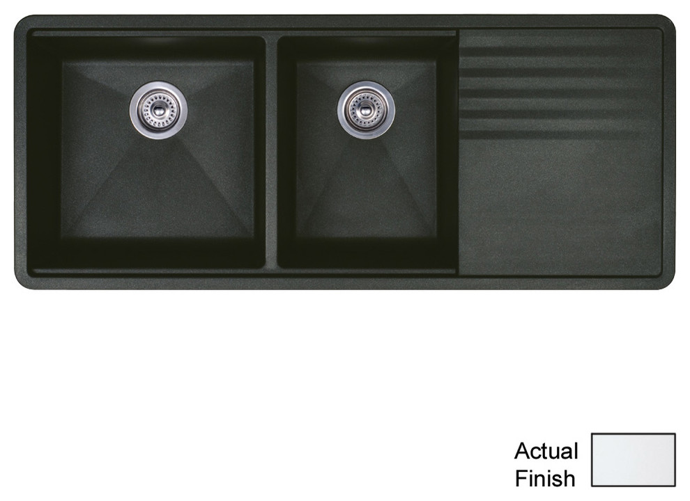 Blanco 440399 20 X48 Granite Double Undermount Kitchen Sink Contemporary Sinks By The Distribution Point - Double Undermount Sink White Blanco 440399 20 X48 Granite Double Undermount Kitchen Sink Contemporary Sinks By The Distribution Point - Double Undermount Sink White