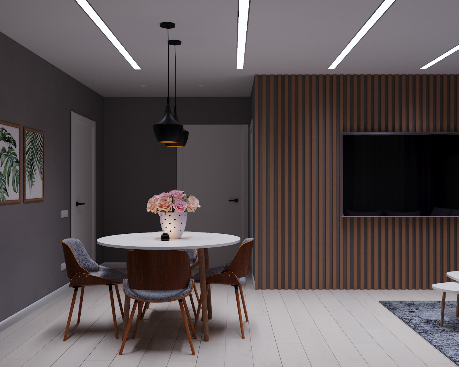 Частный дом «серые оттенки минимализма с современной классикой»