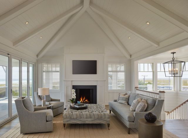 Windswept Beach Home beach-style-living-room