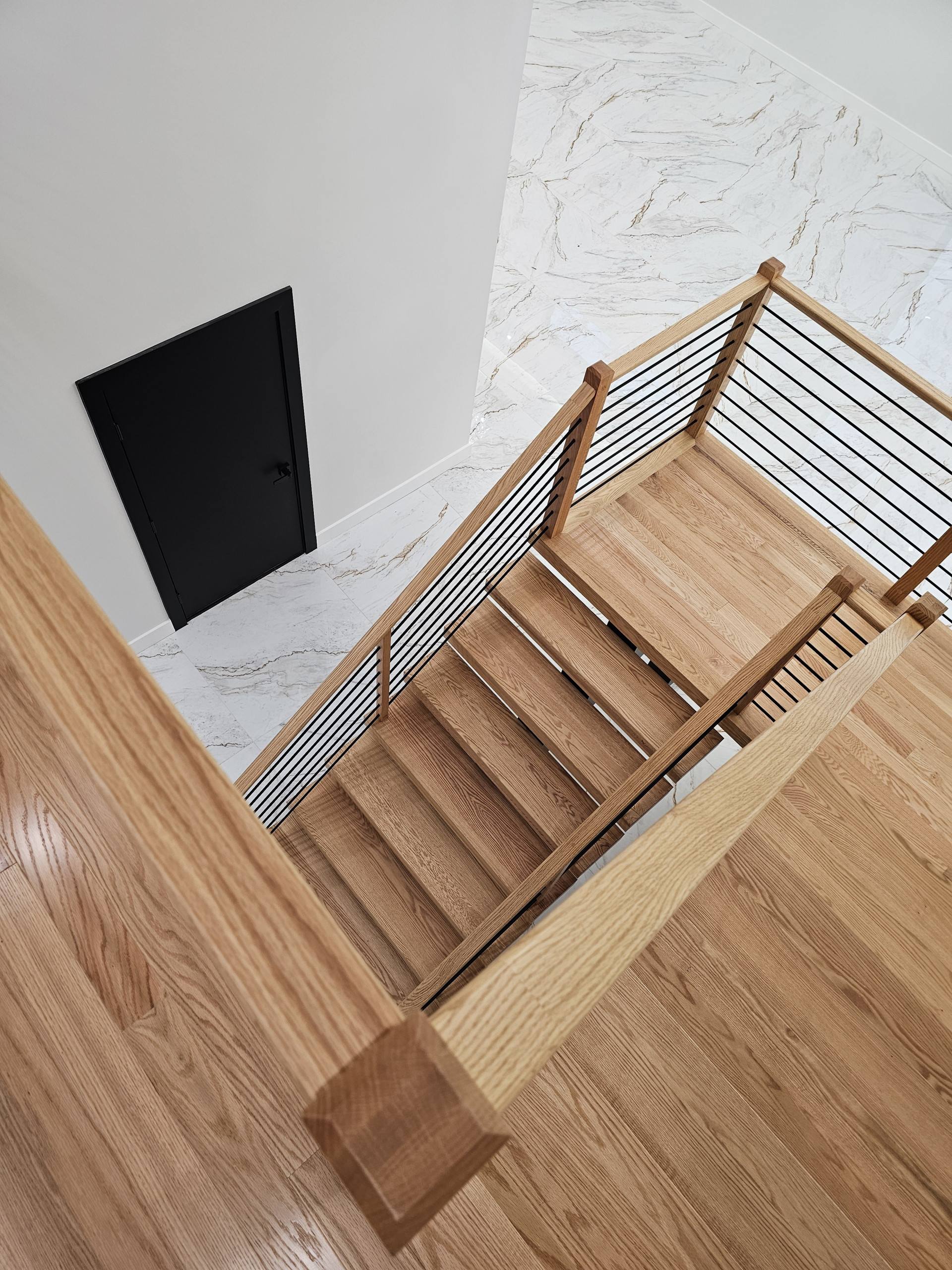 143_Modern Floating Red Oak and Metal Staircase, Sterling, VA