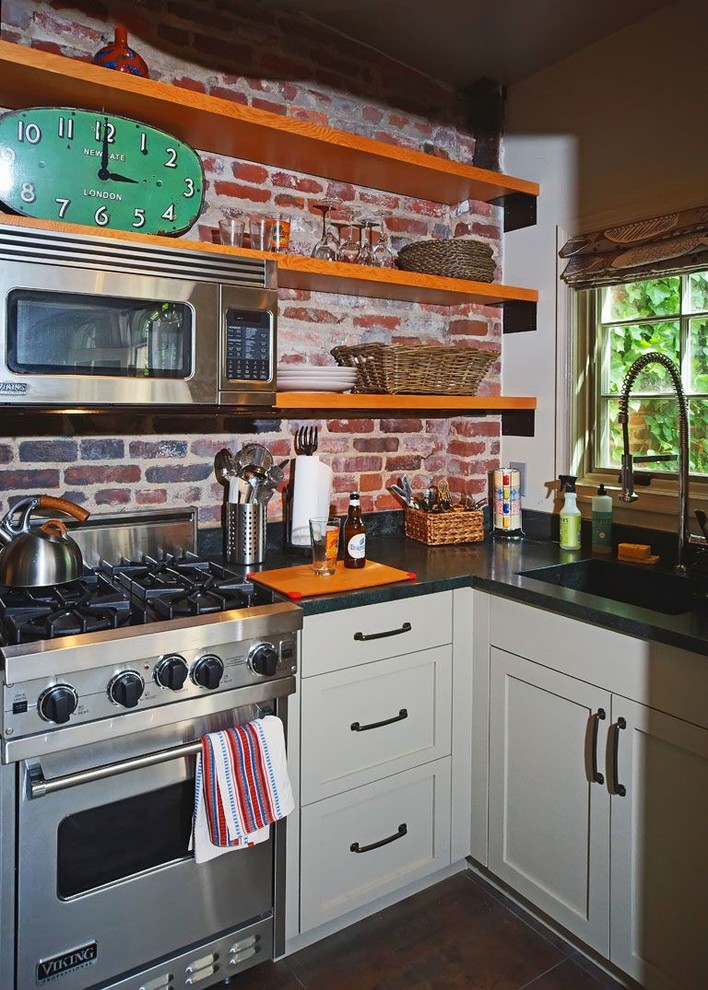 Inspiration for a rustic kitchen remodel in Boston