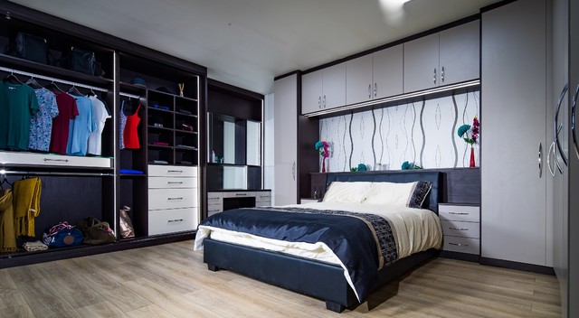 Fully fitted bedroom in Stone Grey modern-bedroom
