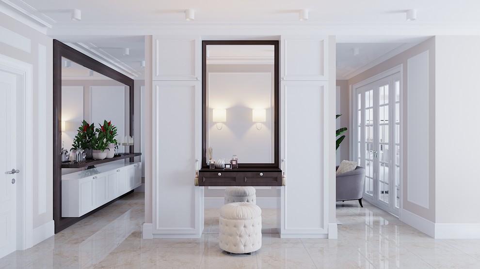 Интерьер однокомнатной квартиры в неоклассическом стиле