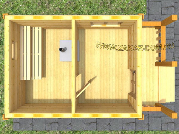 Баня из профилированного бруса (3х5 м) - Проект № Б-7