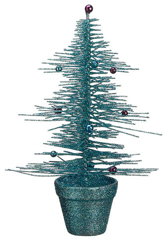Silk Plants Direct Glitter Spike Table Tree, Pack of 8