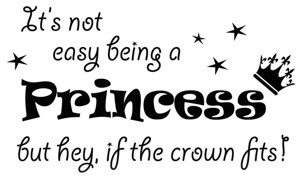 Not Easy Being A Princess Kids Art Quote Childrens Girls Wall Sticker Decal QU81