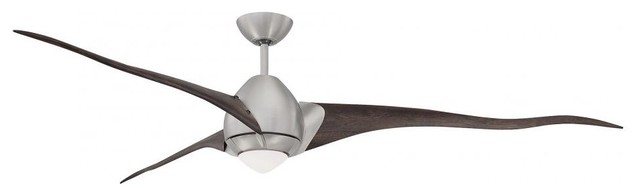 One Light Satin Nickel Opal Etched Glass Ceiling Fan