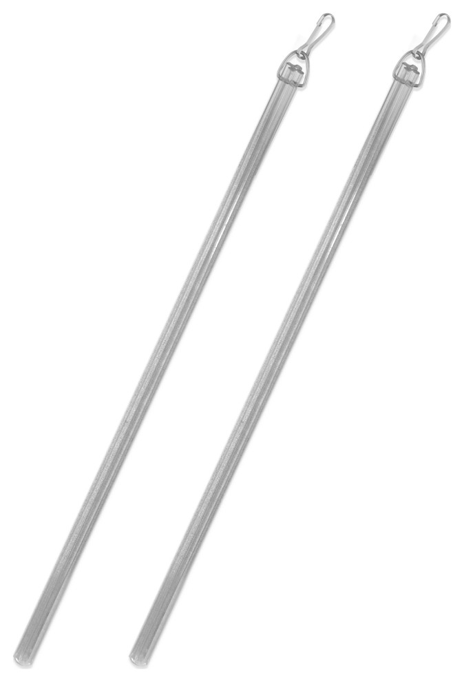 1/2" Fluted Clear PVC Baton With Metal Snap, 48" Long, Set of 2