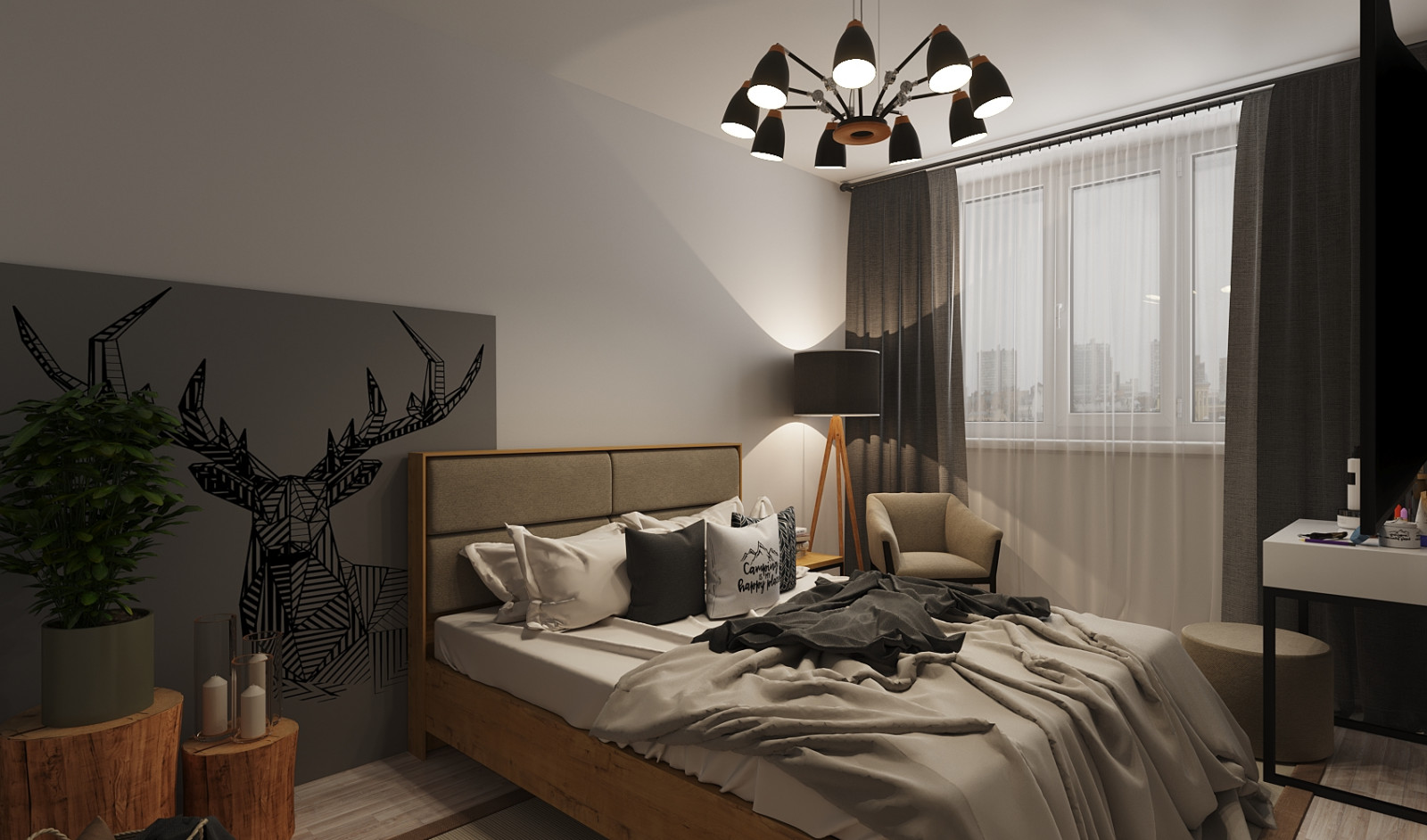 Спальня в скандинавском стиле