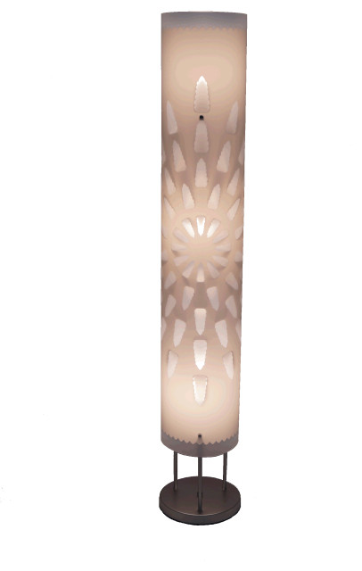 Grit frequentie cent Modern White Column Floor Lamp With Flower Pattern Shade - Contemporary - Floor  Lamps - by California Lighting LLC | Houzz