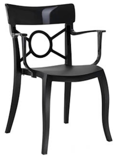 O'PERA-K Armchair - Set of 4, Solid Black Frame / Black Back