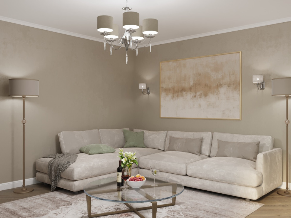 Гостиная-кухня-холл .