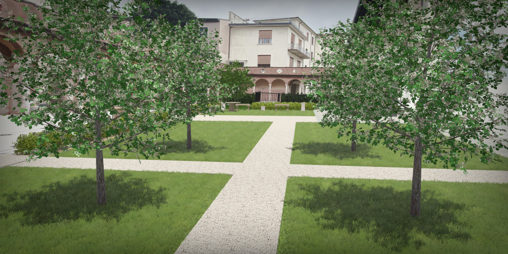 Riqualificazione giardino interno ad un istituto ecclesiastico