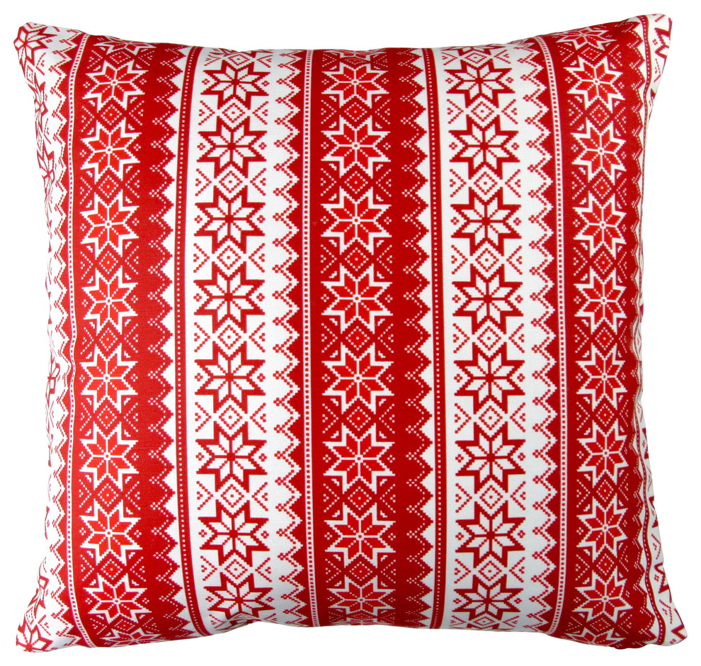 Artisan Pillows 17-inch Christmas Stars Stripes Red Holiday Throw Pillow