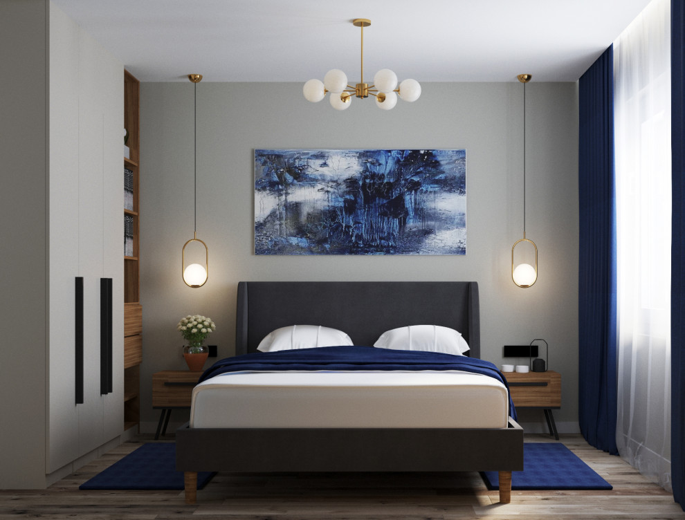 Дизайн с акцентным синим