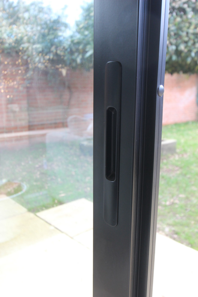 Black Aluminium sliding door inset handle