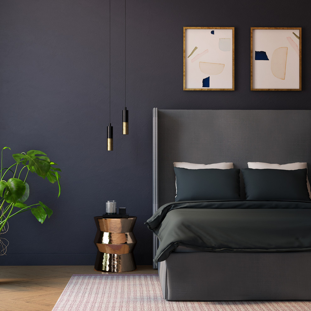 Inspiration for a contemporary bedroom remodel in Denver