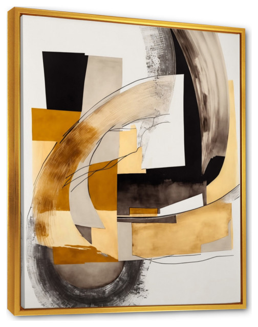 Glam Art Deco Abstract IV Framed Canvas, 12x20 - Contemporary - Prints ...