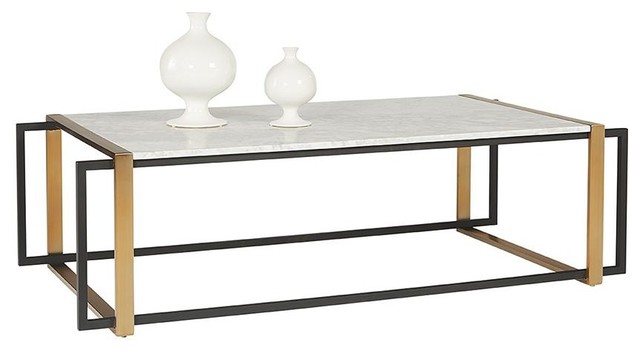 black and brass coffee table