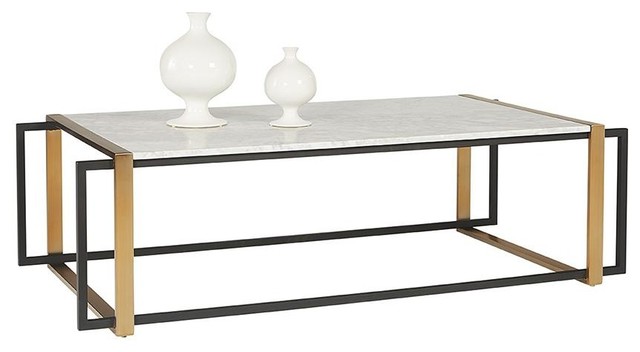 Evelien Coffee Table Black Brass, Black And White Rustic Coffee Table